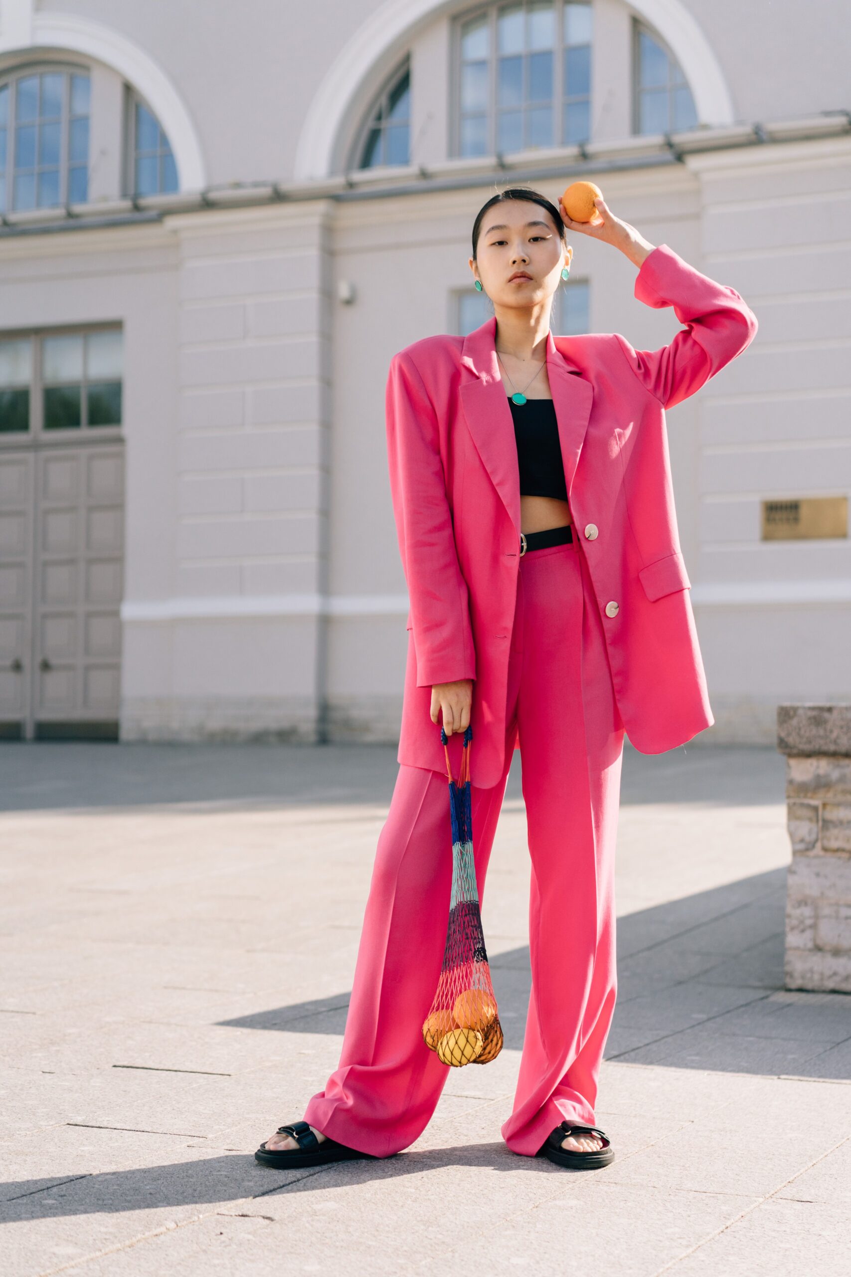 pink pant suit set