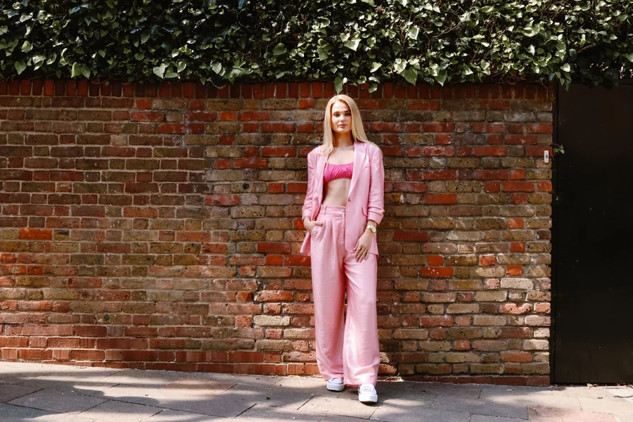 pink pant suit set