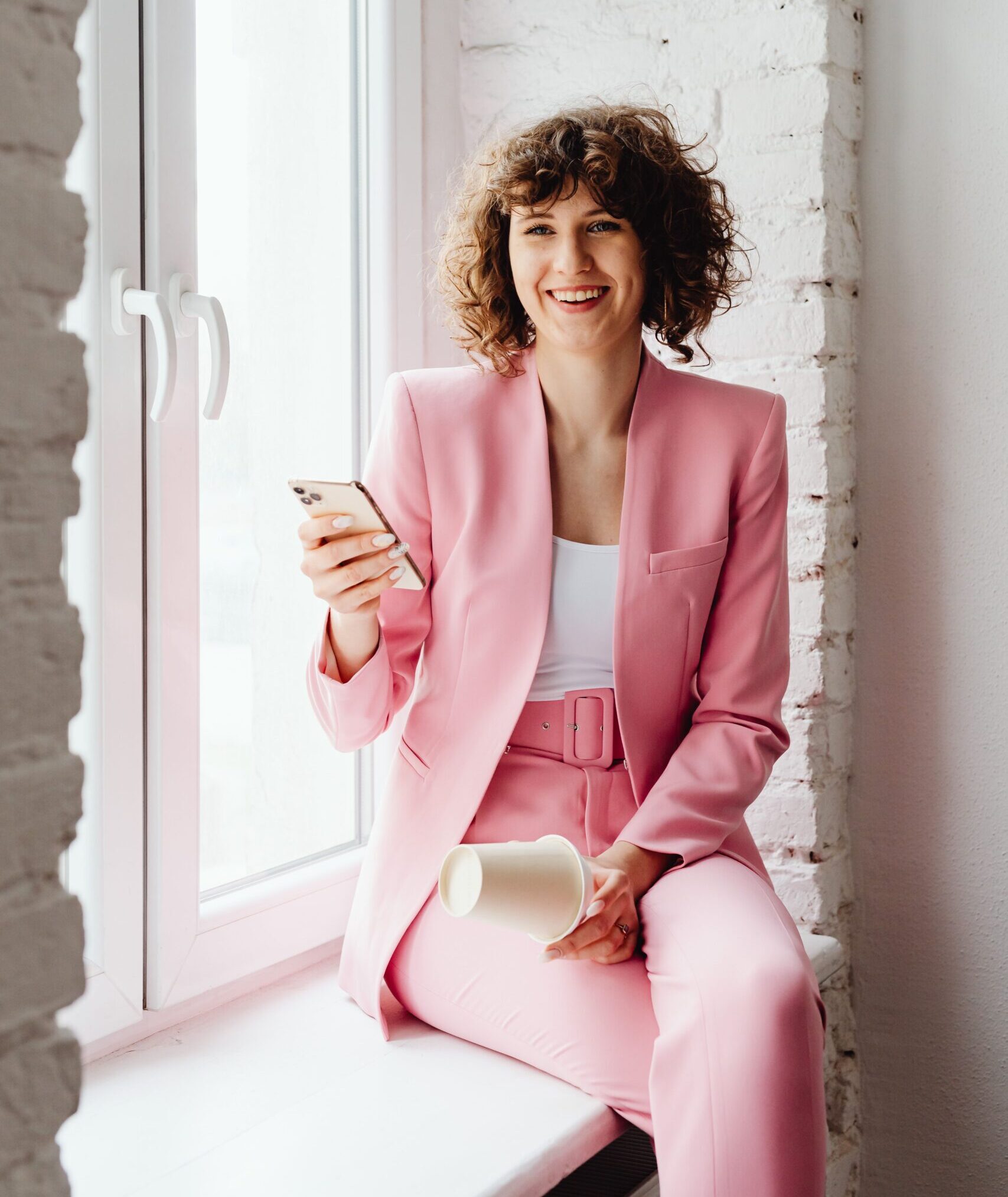 pink pant suit set